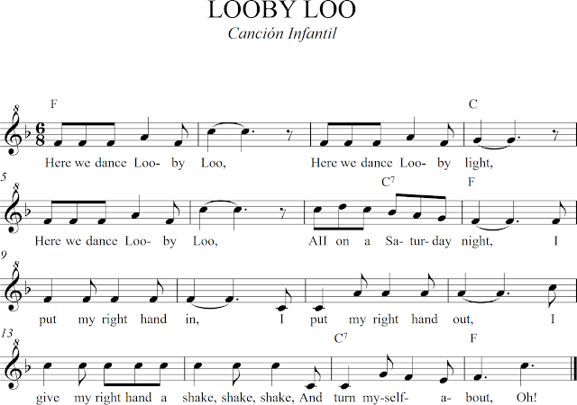 Looby Loo. Partitura para flauta dulce